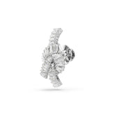 Matrix tack pin, Baguette cut, Knot, White, Rhodium plated